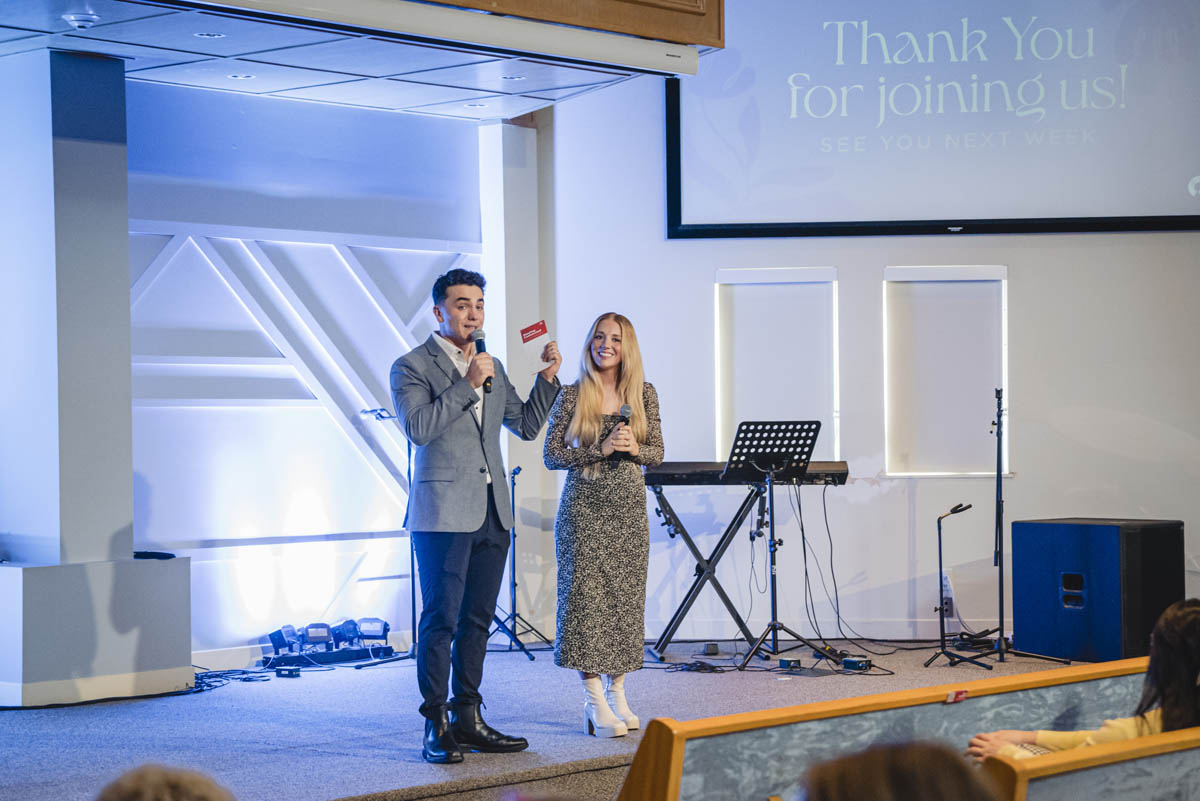 Congregation gathering for community fellowship and support